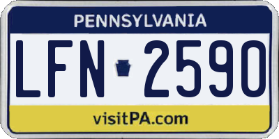 PA license plate LFN2590
