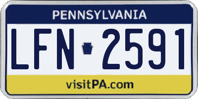 PA license plate LFN2591