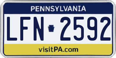 PA license plate LFN2592