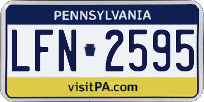 PA license plate LFN2595