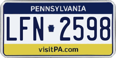 PA license plate LFN2598