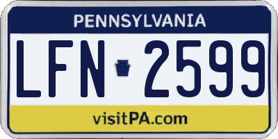 PA license plate LFN2599