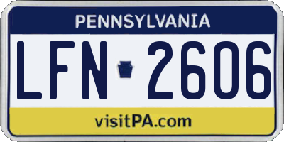 PA license plate LFN2606