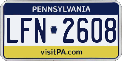 PA license plate LFN2608