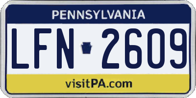 PA license plate LFN2609