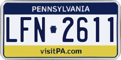 PA license plate LFN2611