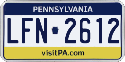 PA license plate LFN2612