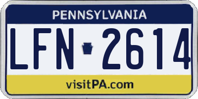 PA license plate LFN2614