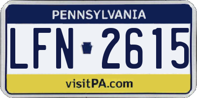 PA license plate LFN2615