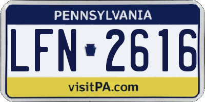PA license plate LFN2616