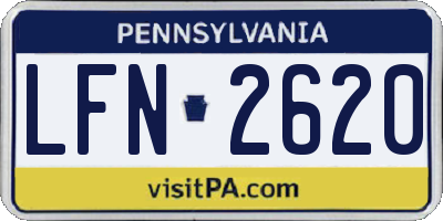 PA license plate LFN2620
