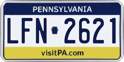 PA license plate LFN2621