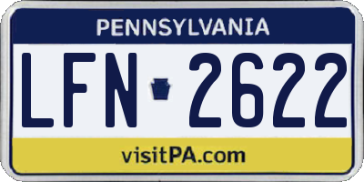 PA license plate LFN2622
