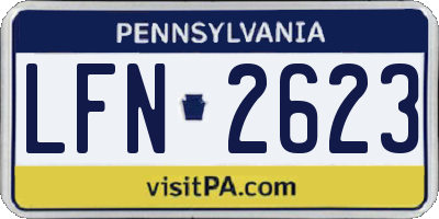 PA license plate LFN2623