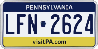 PA license plate LFN2624