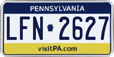 PA license plate LFN2627