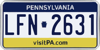 PA license plate LFN2631