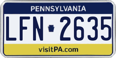 PA license plate LFN2635