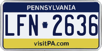 PA license plate LFN2636
