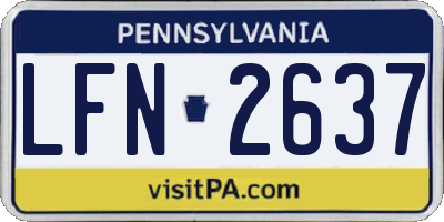 PA license plate LFN2637