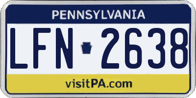 PA license plate LFN2638
