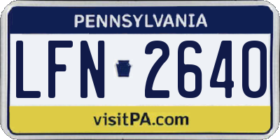 PA license plate LFN2640