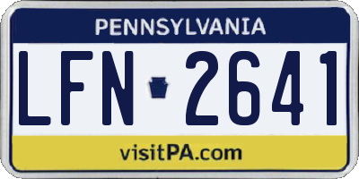 PA license plate LFN2641