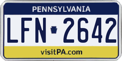 PA license plate LFN2642