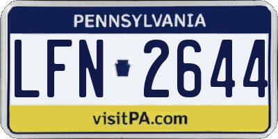 PA license plate LFN2644