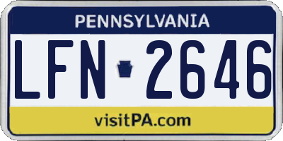 PA license plate LFN2646