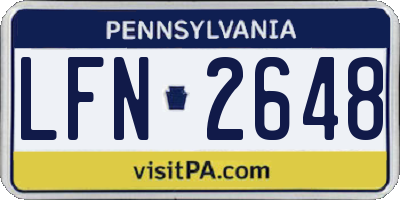 PA license plate LFN2648