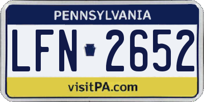 PA license plate LFN2652
