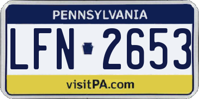 PA license plate LFN2653