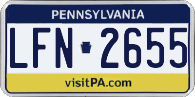 PA license plate LFN2655