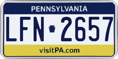 PA license plate LFN2657