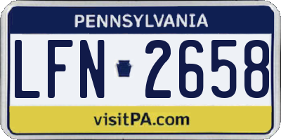 PA license plate LFN2658