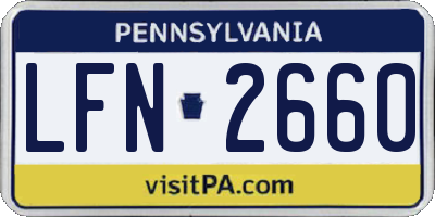 PA license plate LFN2660