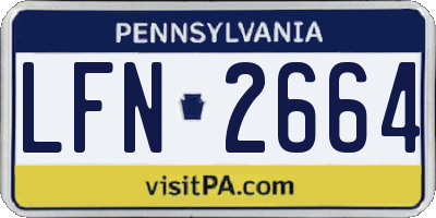 PA license plate LFN2664