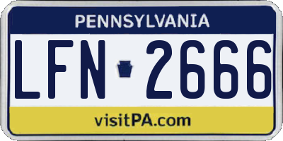 PA license plate LFN2666