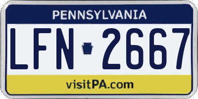PA license plate LFN2667