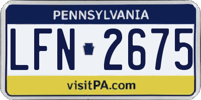 PA license plate LFN2675