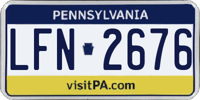 PA license plate LFN2676