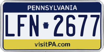 PA license plate LFN2677