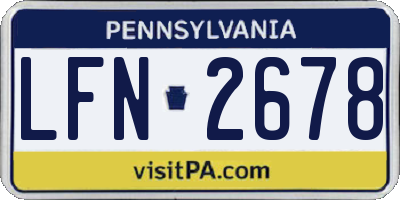 PA license plate LFN2678