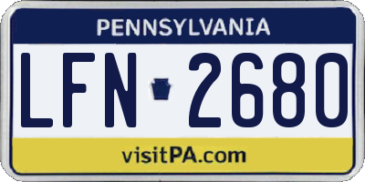 PA license plate LFN2680