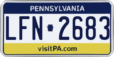 PA license plate LFN2683