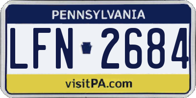 PA license plate LFN2684