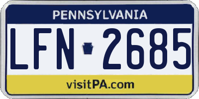 PA license plate LFN2685