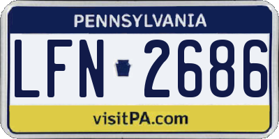 PA license plate LFN2686