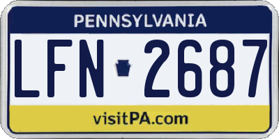 PA license plate LFN2687